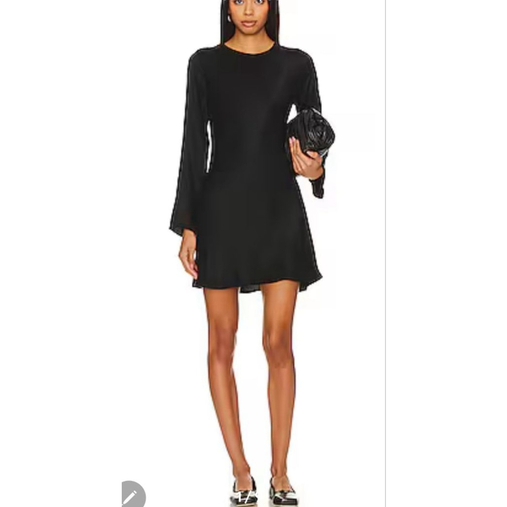 THEORY Black Marah Maxyne Crepe Long Sleeve Dress Size 8